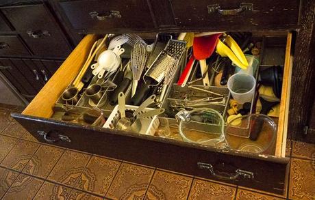 Jumbled kitchen drawer