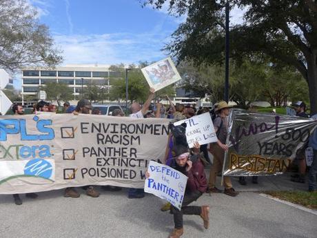 Photo from EF! blockade at FPL offices, Feb 2014