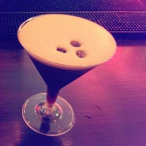 Espresso Martini complete with three coffee beans on top