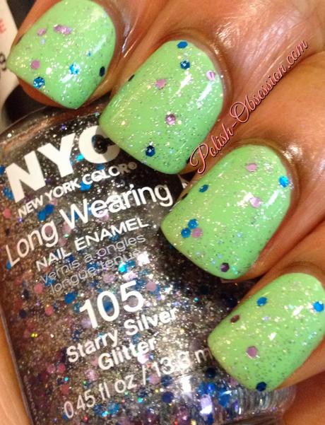 Sinful Colors Pistache and NYC Starry Silver Glitter