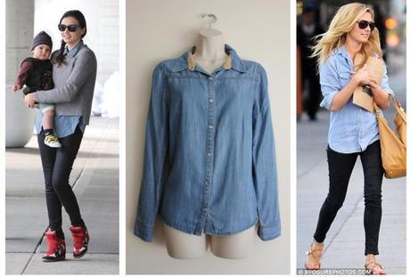 thrifty fashion - 4 ways to wear one denim shirt inspired by mirana kerr and cat deeley