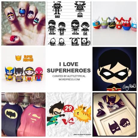 I Love Superheroes! Curated by alittletypical.wordpress.com. Batman, superman, hero, cute, nail, illustration, craft, decals, printable, diy