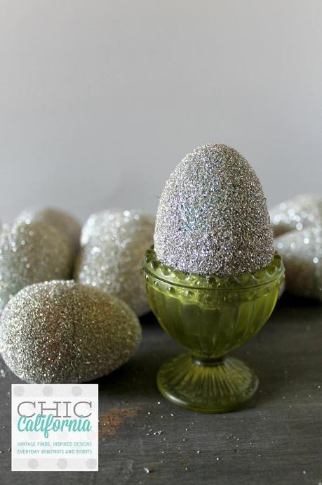 glitter egg in cup