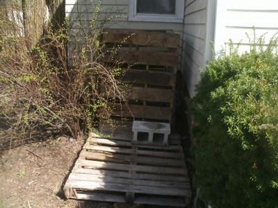 Composting 101 This is my pallet bin. It was quick and easy to build and it gets the job done.