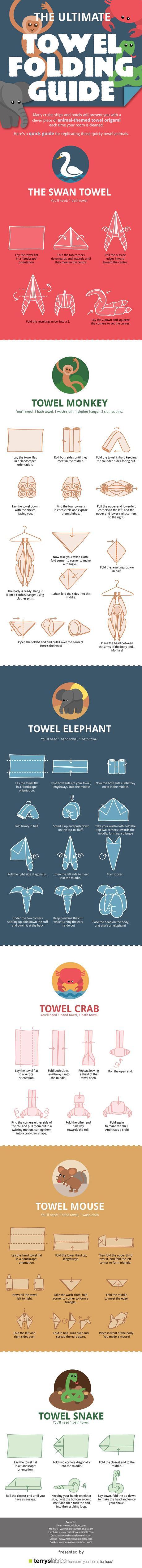 Use Origami to Fold Towels into Wild Animals!