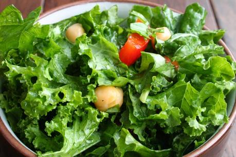 Kale and Chickpea Salad with Lemon Dressing