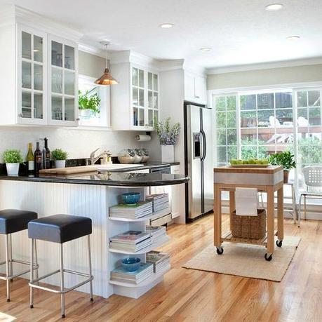 Rolling kitchen islands @Simone Design Blog