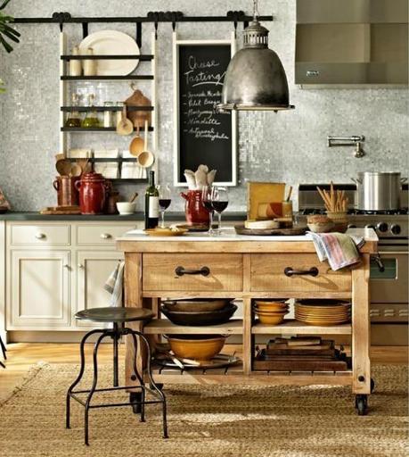 Rolling kitchen islands @Simone Design Blog