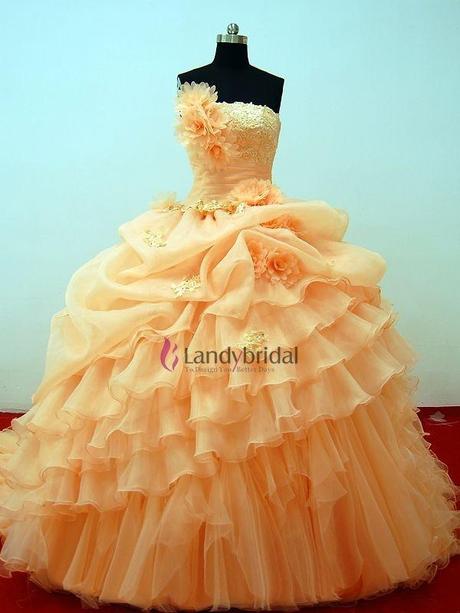 Soft Orange Wedding Dress