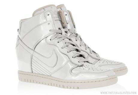 Wishlist: Nike Dunk Sky Hi Metallic Leather Wedge Sneakers