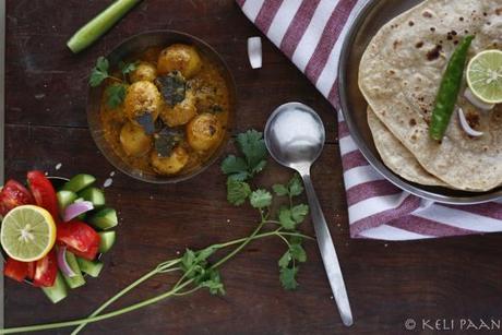 Dum-Aloo truly sinful baby potatoes in a spicy onion-cashew gravy….