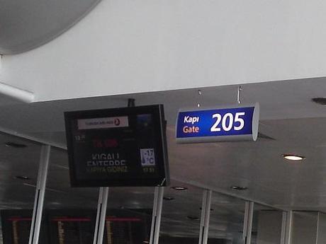 Istanbul airport sign. Turkish Airlines