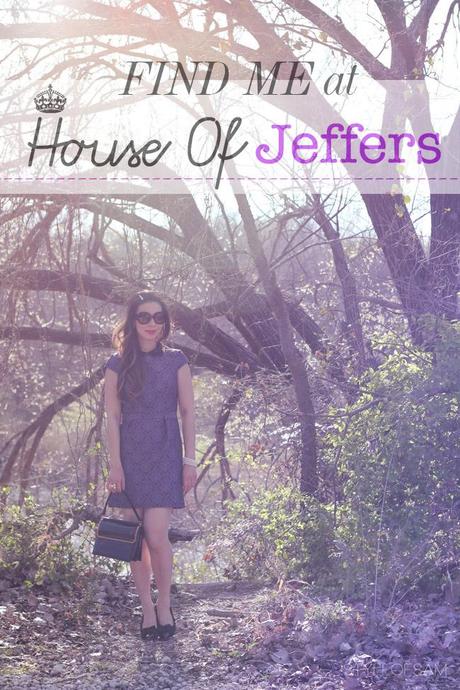 style of sam, warehouse jeweled jacquard dress, house of jeffers guest post