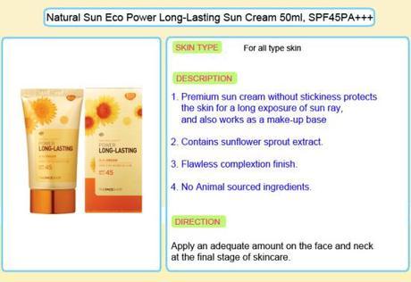 The Face Shop Power Long-Lasting Sun Cream info