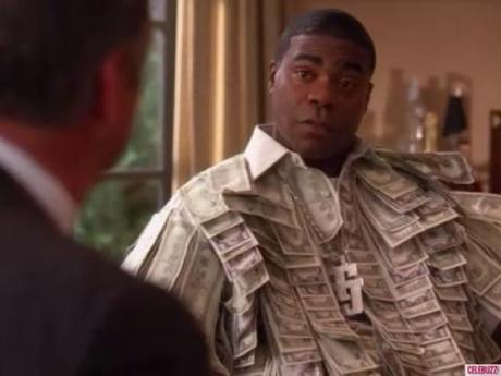 30 Rock's Tracy Morgan literally wearing his money in the shape of a suit. You don't need to do that. 