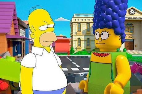 Cartoon Homer meets LEGO Marge in The Simpsons LEGO episode