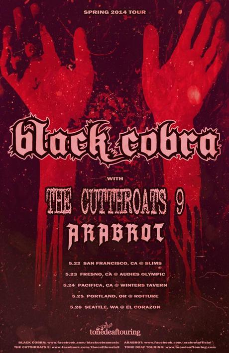 BLACK COBRA Confirms May West Coast Tour Dates  The Cutthroats 9 And Årabrot To Provide Support On Five-Date Run