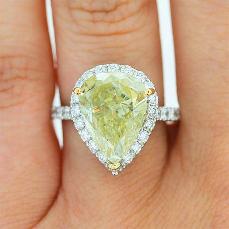 Fancy Yellow Pear Shaped Halo