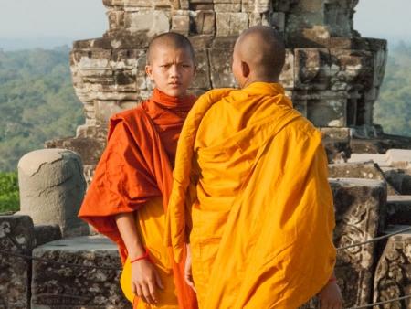Monks on Phnom Bakheng
