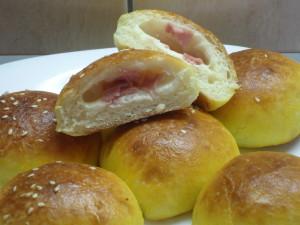 Buns Wrapped with Ham and Cheese