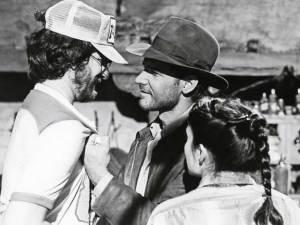 Steven-Spielberg-with-Harrison-Ford-and-Karen-Allen-on-the-set-of-Raiders-of-the-Lost-Ark