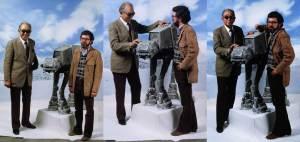 Akira-Kurosawa-and-George-Lucas-posing-with-a-Walker-on-the-set-of-The-Empire-Strikes-Back
