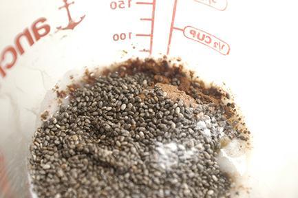 Coconut Chocolate Chia Pudding and Almond Chia Pudding chia in cup