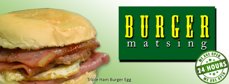 triple ham burger egg