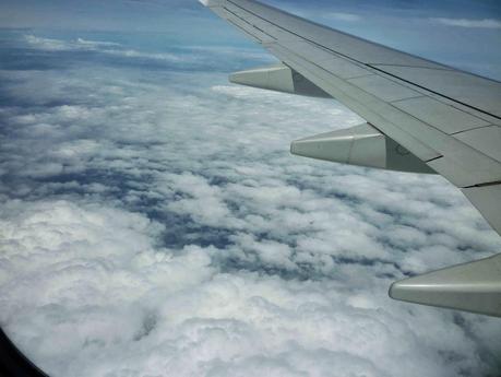 Plane ride above the clouds