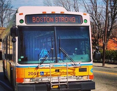 MBTA Bus Displays Boston Strong Slogan