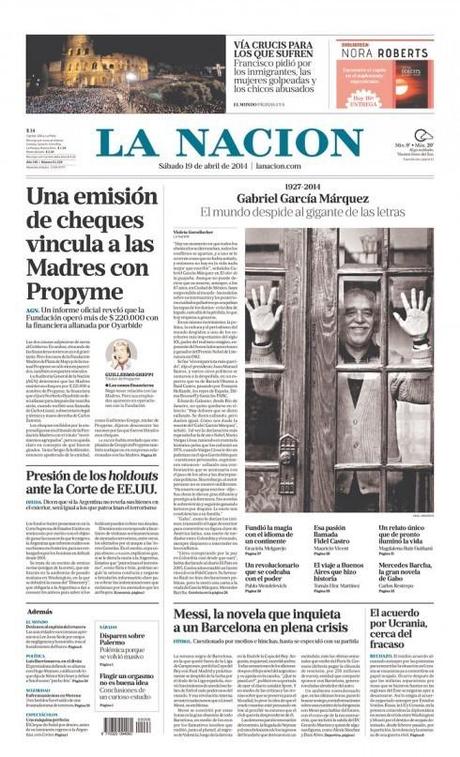 Garcia Marquez: Front pages and the death of the magician of magical realism