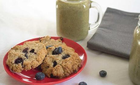 Blueberry, Almond & Oat Breakfast Cookies (#vegan, #LowGL, #sugarfree)