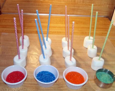 Dipped Marshmallow Pops for a Birthday Party