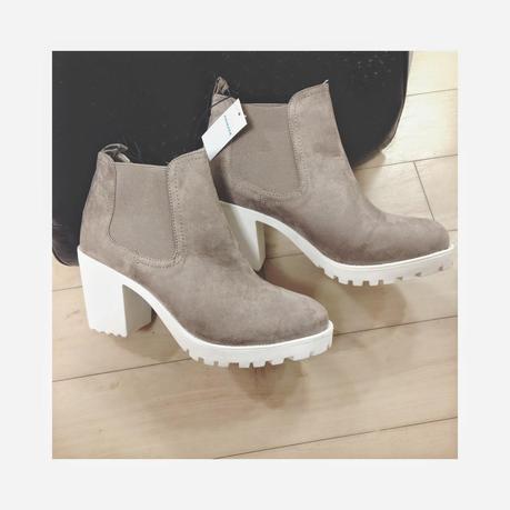 Primark Nude White Sole Chunky Chelsea Boots