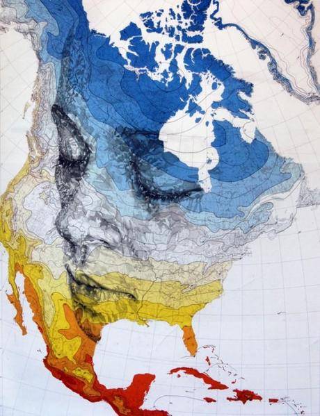 Artist Ed Fairburn Draws Stunning Portraits On Old Maps