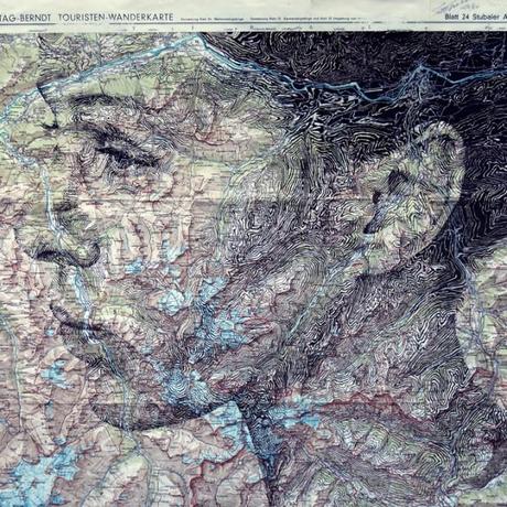 Artist Ed Fairburn Draws Stunning Portraits On Old Maps