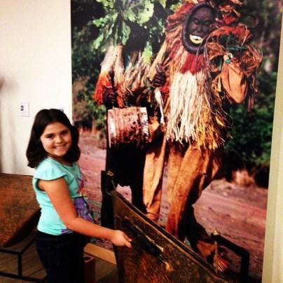 My daughter playing a slit drum from the Congo