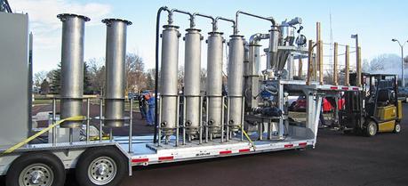 ARS scientists at Wyndmoor, Pennsylvania, are developing this mobile pyrolysis processing system that may one day be used on farms to produce bio-oil