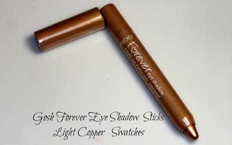 Gosh Forever Eye Shadow Sticks Light Copper Swatches 
