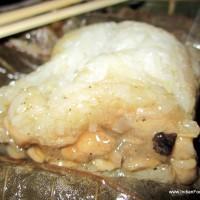 Insides of Lotus Leaf Parcel with Sticky Rice and Chicken