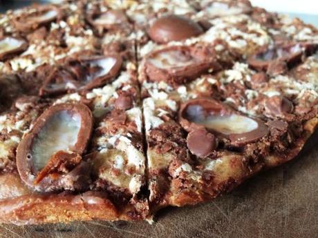 chocolate pizza slice creme egg cookie giant