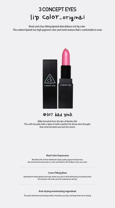 3CE Lip color Original info