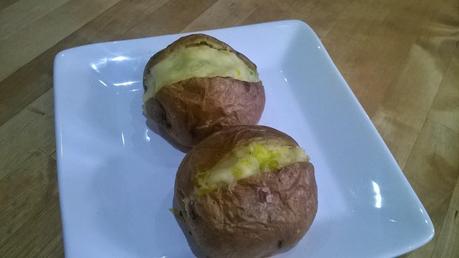 Twice baked potatoes: leek & cheddar