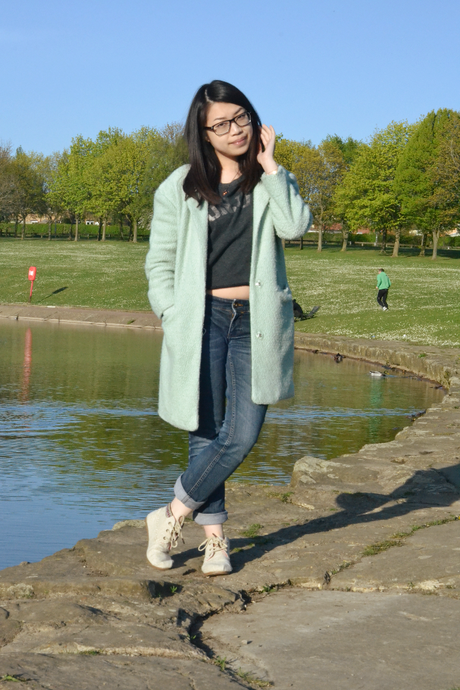 Daisybutter - UK Style and Fashion Blog: what i wore, mint green coat, spring coat