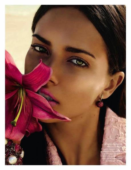 Adriana Lima for Miguel Reveriego in Vogue Spain Spread