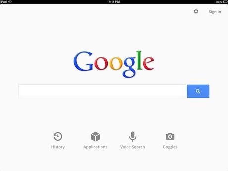 Use the Google Search app on your iPad