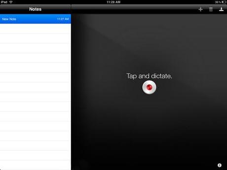 Use the Dragon Dictation app on your iPad