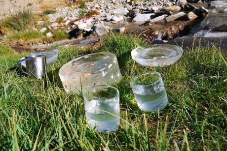 ...all made for a bit of fun as we now had glasses and bowls for our breakfast. Rather Andrew Goldworthy-ish! 