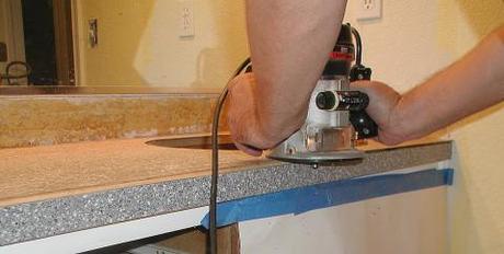 Sanding Laminate Bath Counter