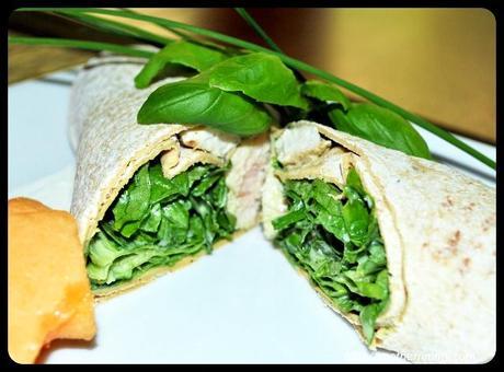 Chicken Wraps with Lemony Basil Dressing